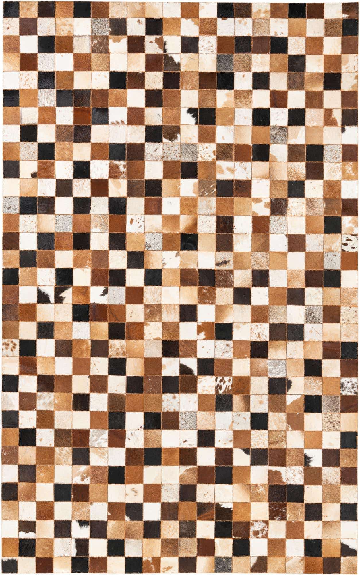 5' 1 x 8' 1 Cowhide Leather Rug