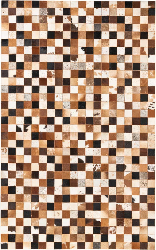 5' 1 x 8' 1 Cowhide Leather Rug