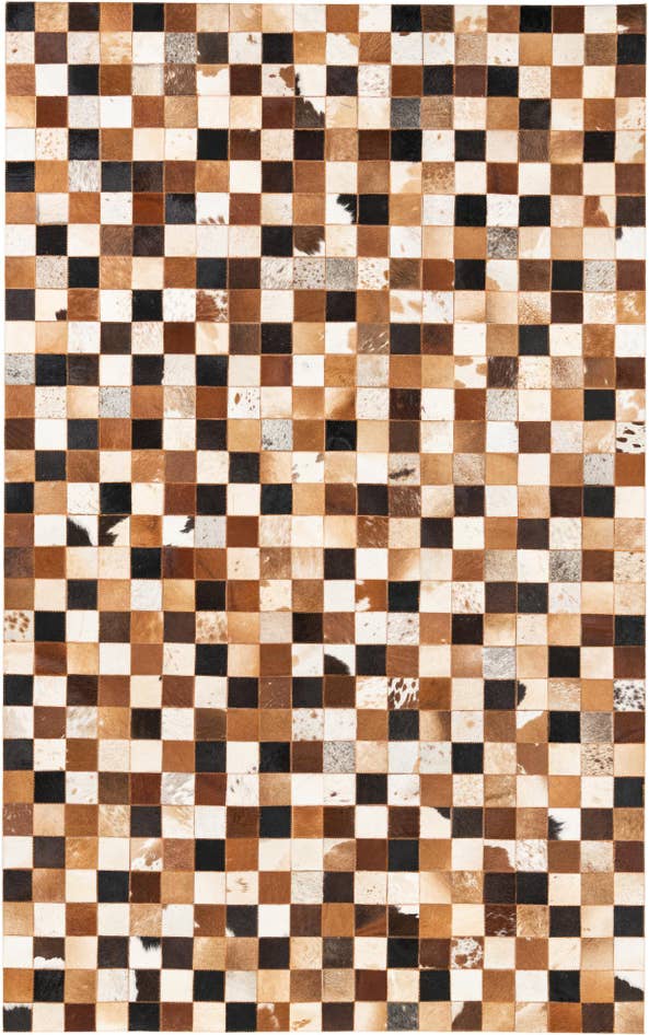 Detail image of 5' 1 x 8' 1 Cowhide Leather Rug
