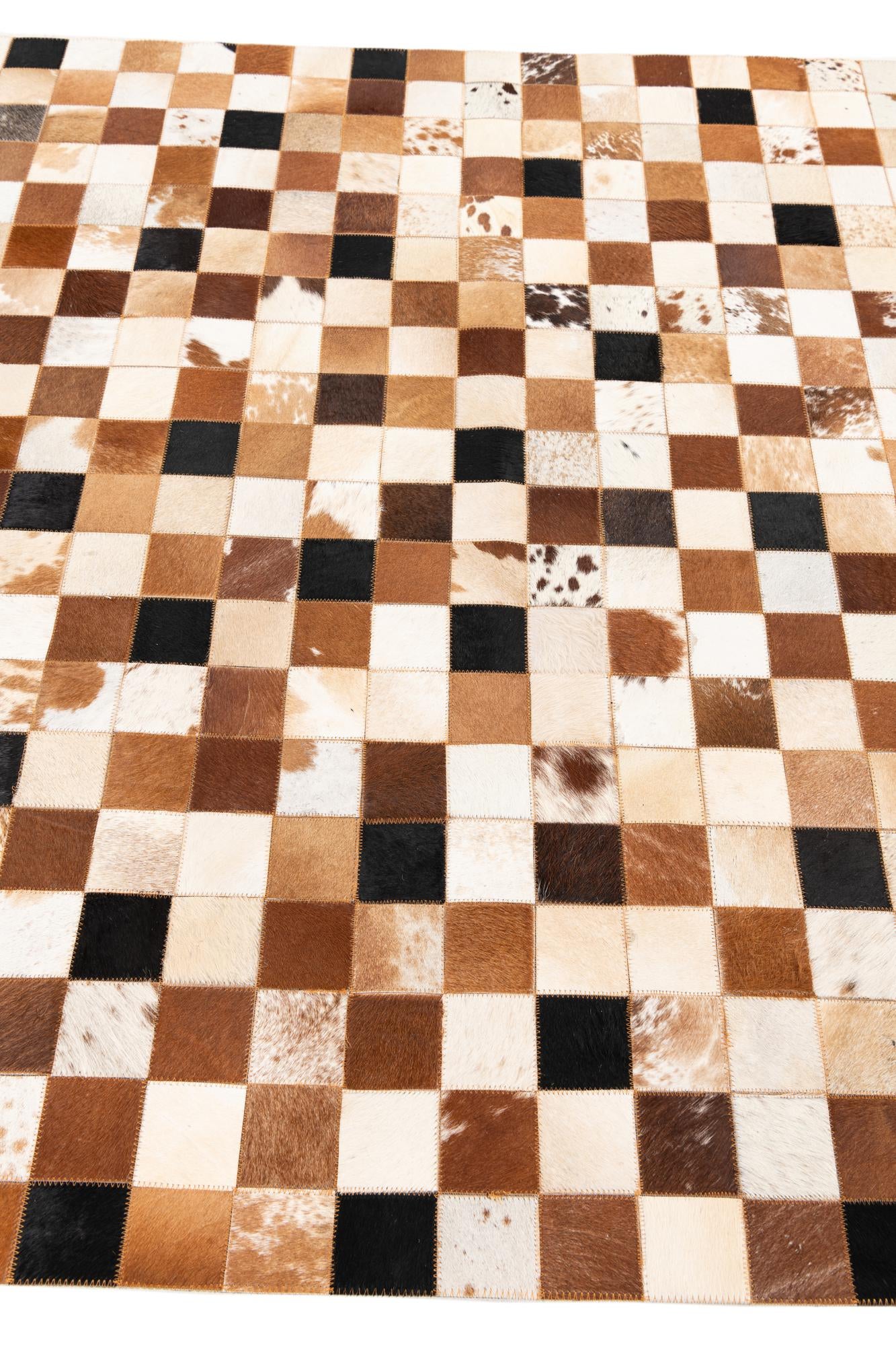 5' x 8' Cowhide Leather Rug