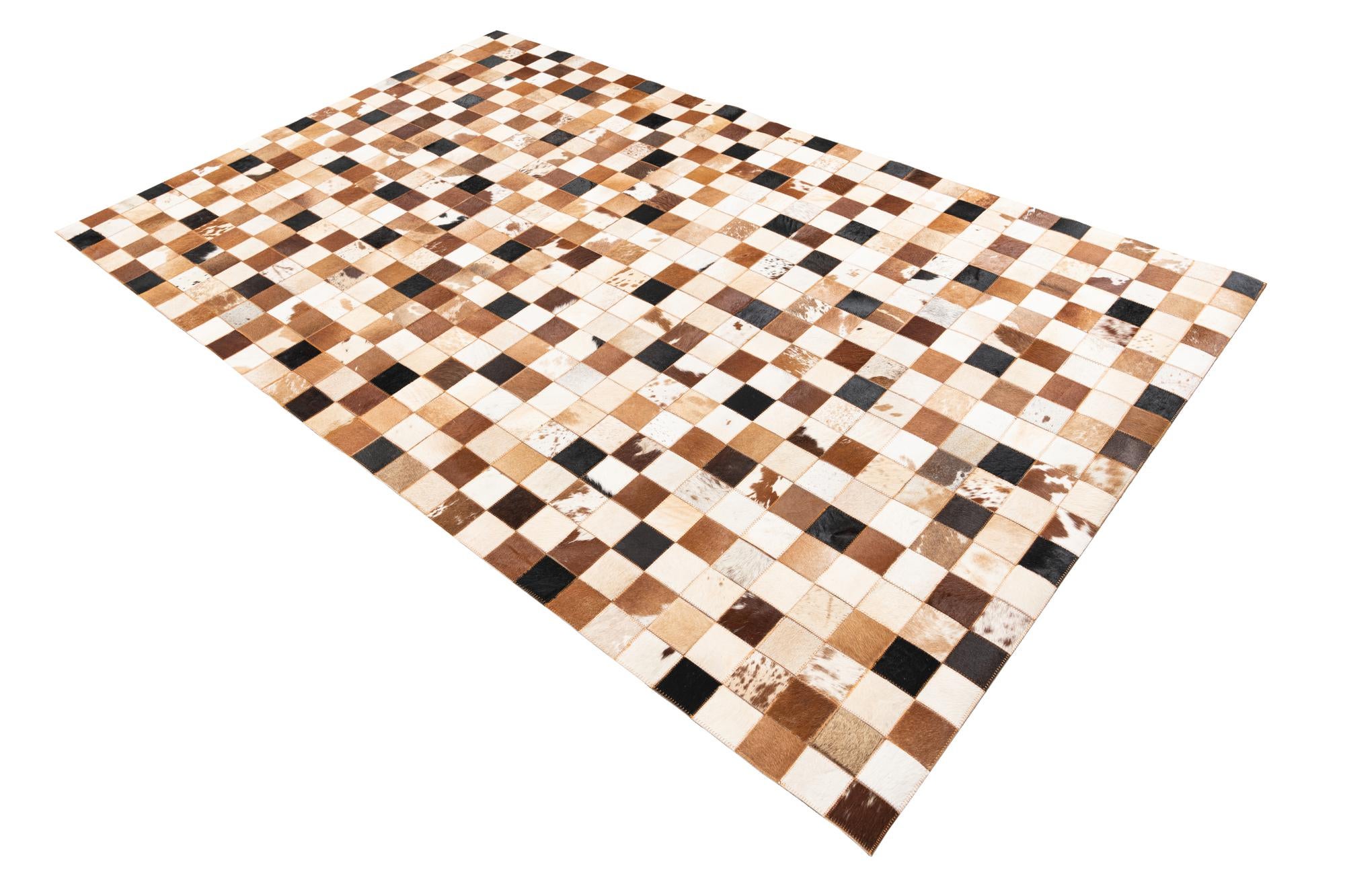 5' 1 x 8' Cowhide Leather Rug
