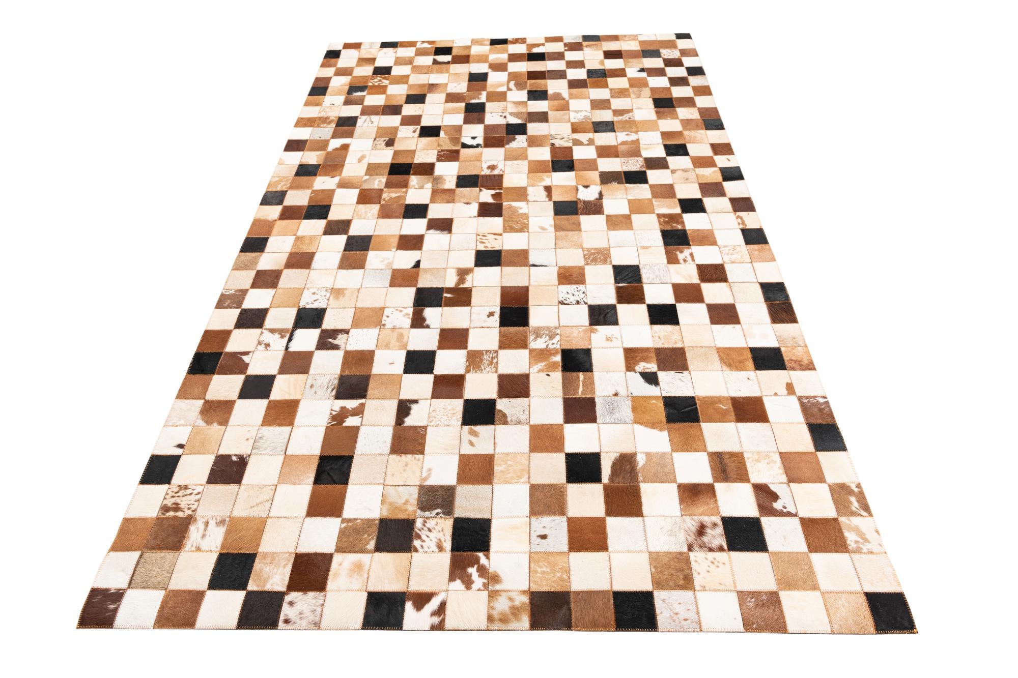 5' 1 x 8' Cowhide Leather Rug