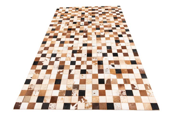 Detail image of 5' 1 x 8' Cowhide Leather Rug