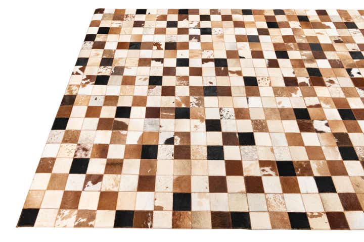 5' 1 x 8' Cowhide Leather Rug