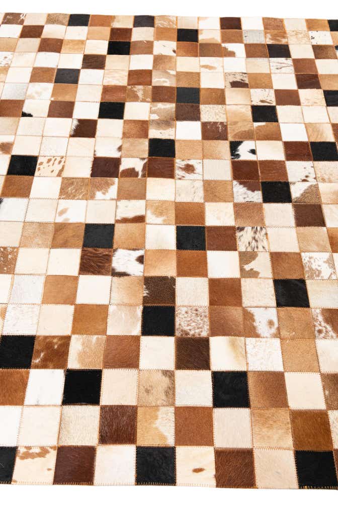 5' 1 x 8' Cowhide Leather Rug