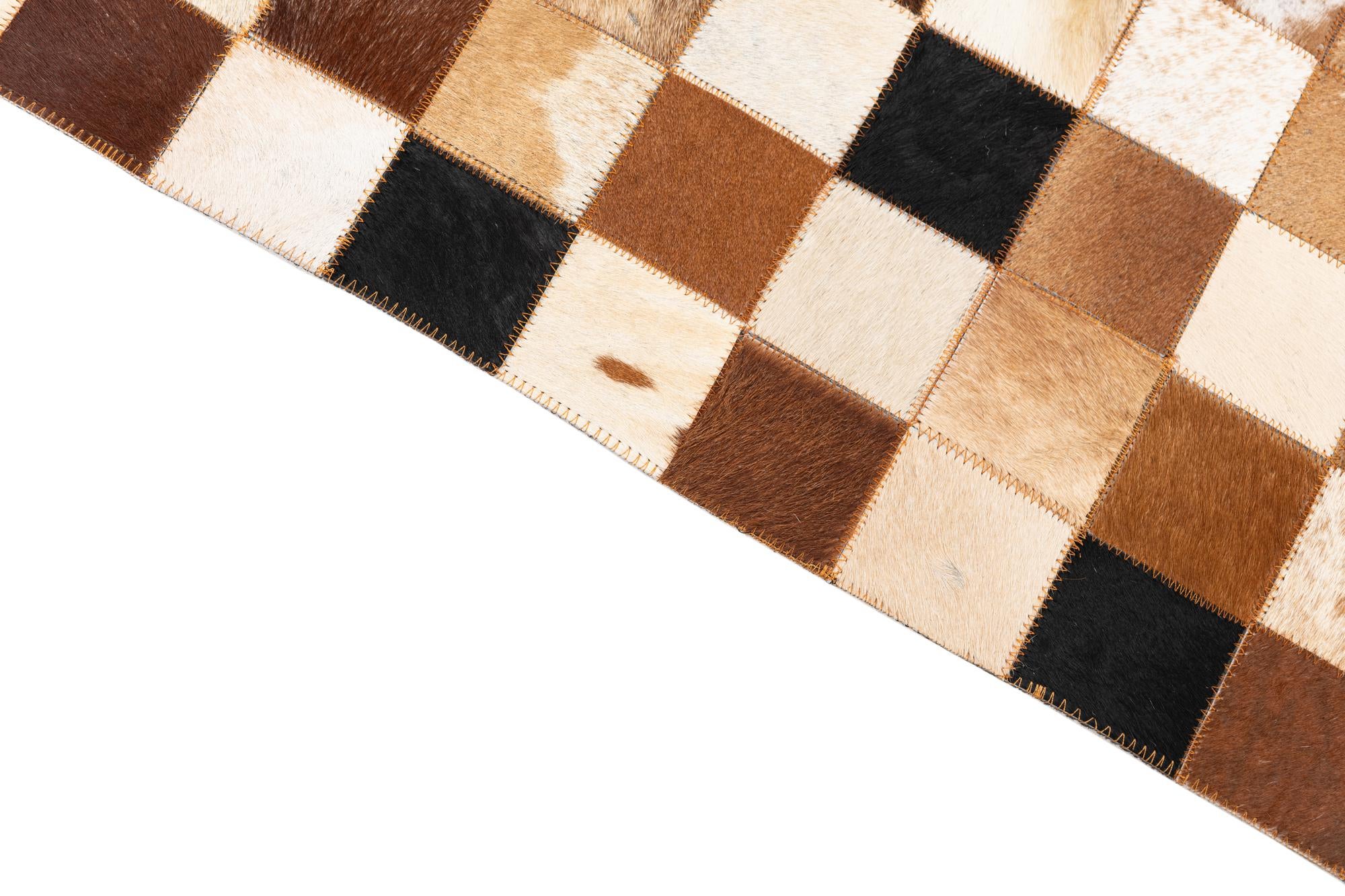 5' 1 x 8' Cowhide Leather Rug