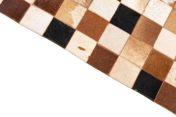 5' 1 x 8' Cowhide Leather Rug