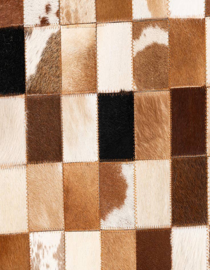 Detail image of 5' 1 x 8' Cowhide Leather Rug