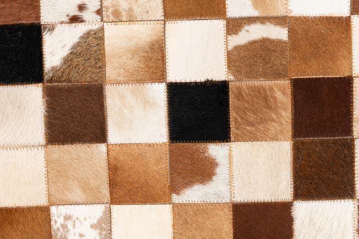 5' 1 x 8' Cowhide Leather Rug