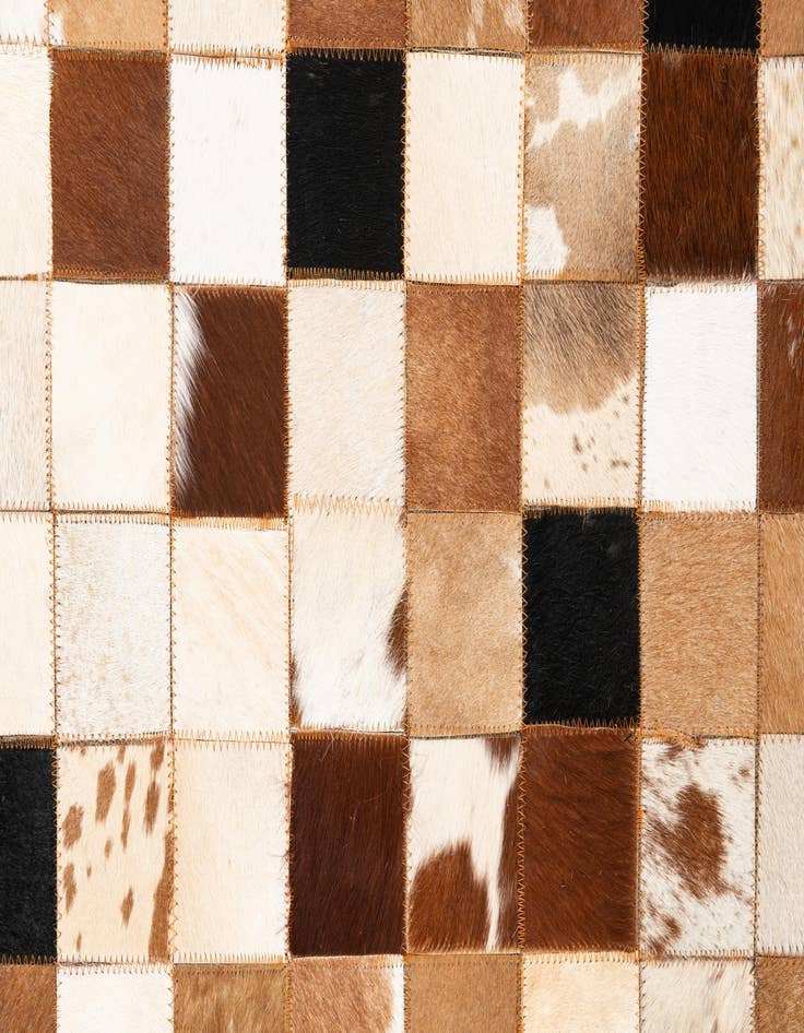 Detail image of 5' 1 x 8' Cowhide Leather Rug
