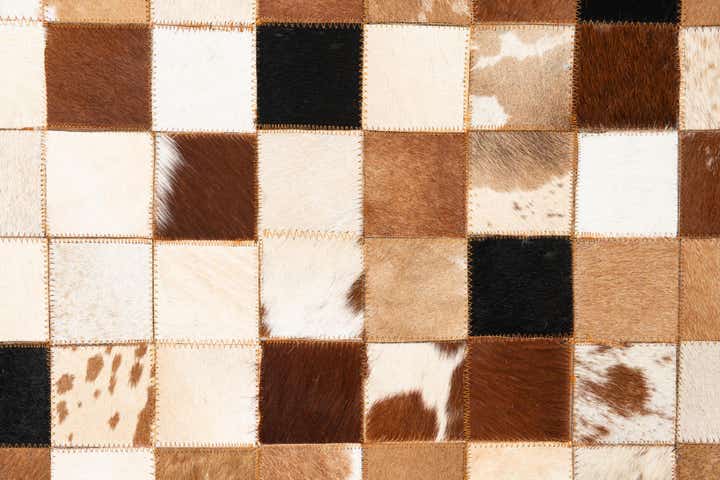 5' 1 x 8' Cowhide Leather Rug