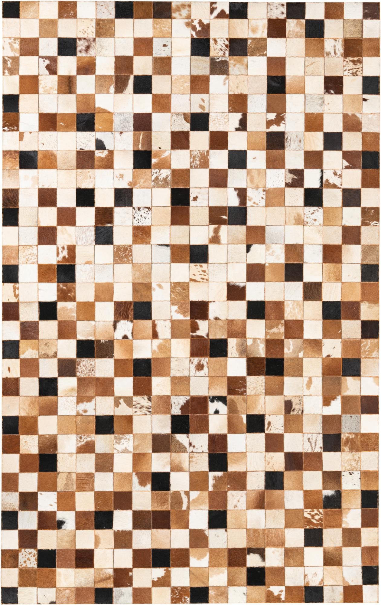 5' 1 x 8' Cowhide Leather Rug