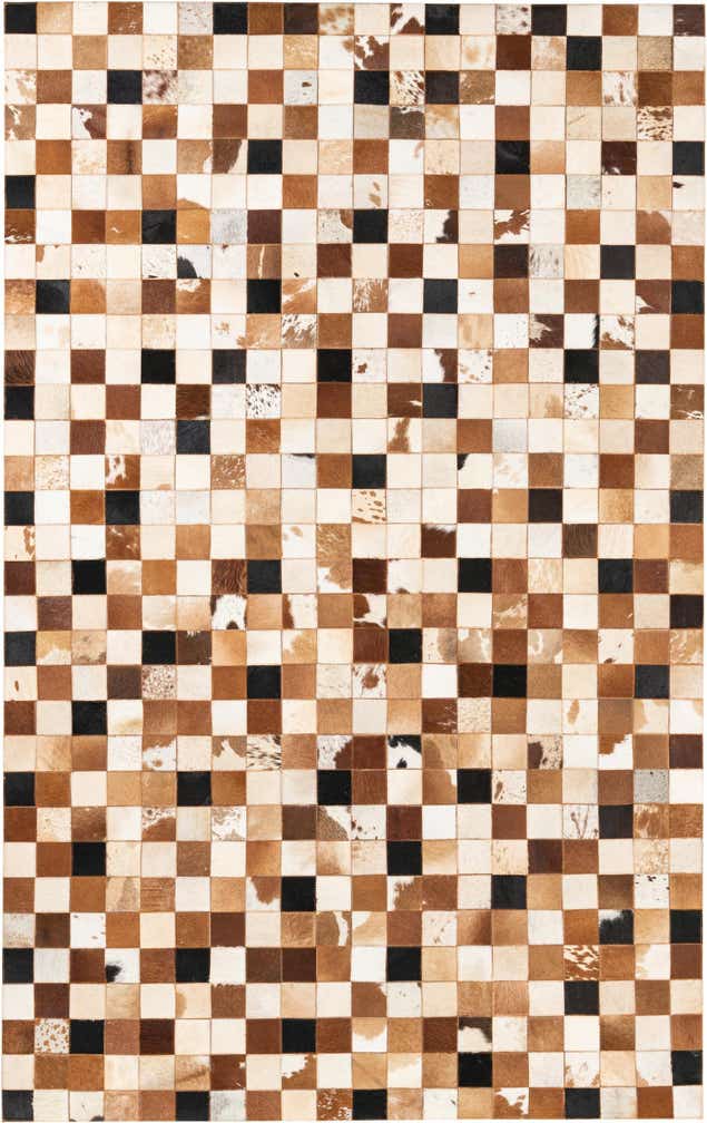 5' 1 x 8' Cowhide Leather Rug