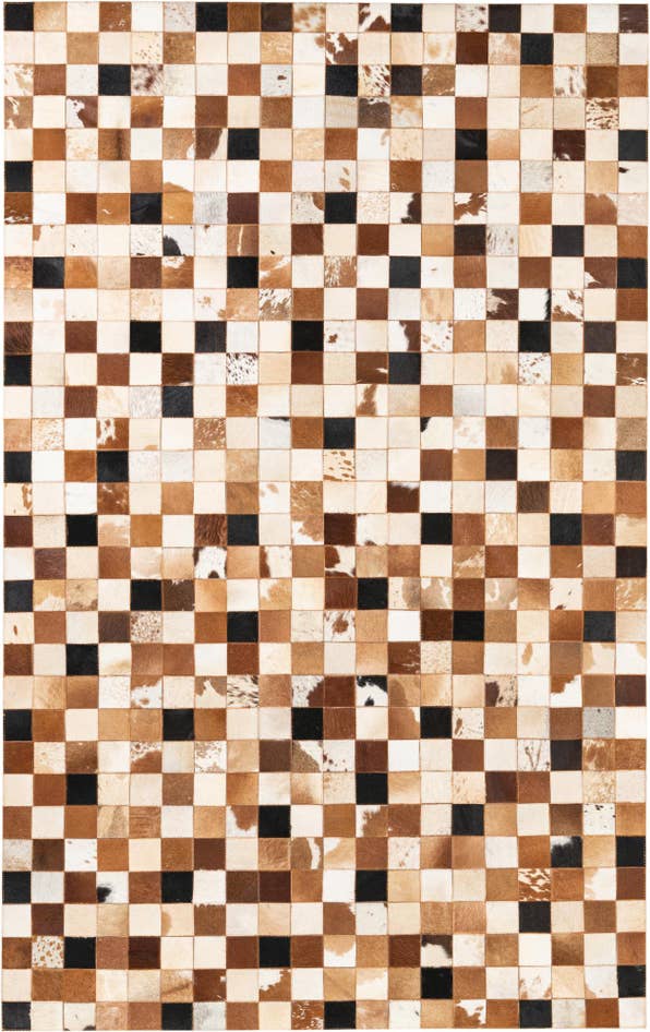 Detail image of 5' 1 x 8' Cowhide Leather Rug