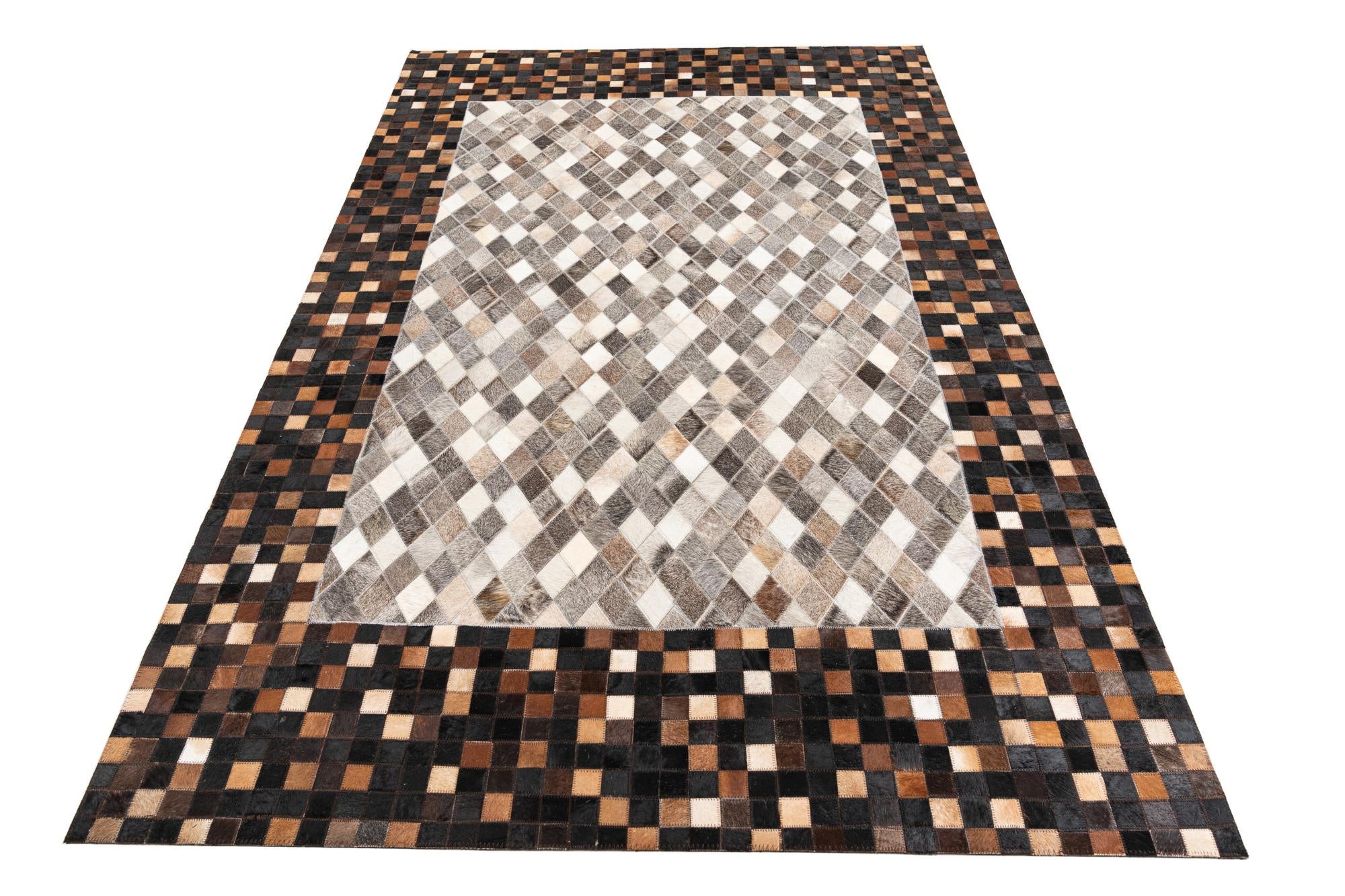 5' x 8' Cowhide Leather Rug