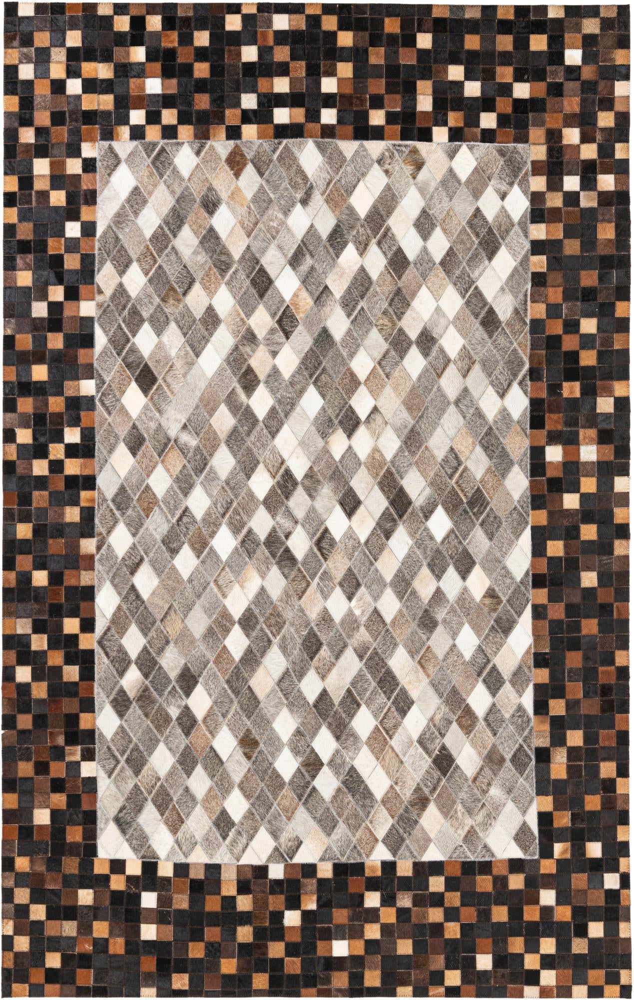 5' x 8' Cowhide Leather Rug
