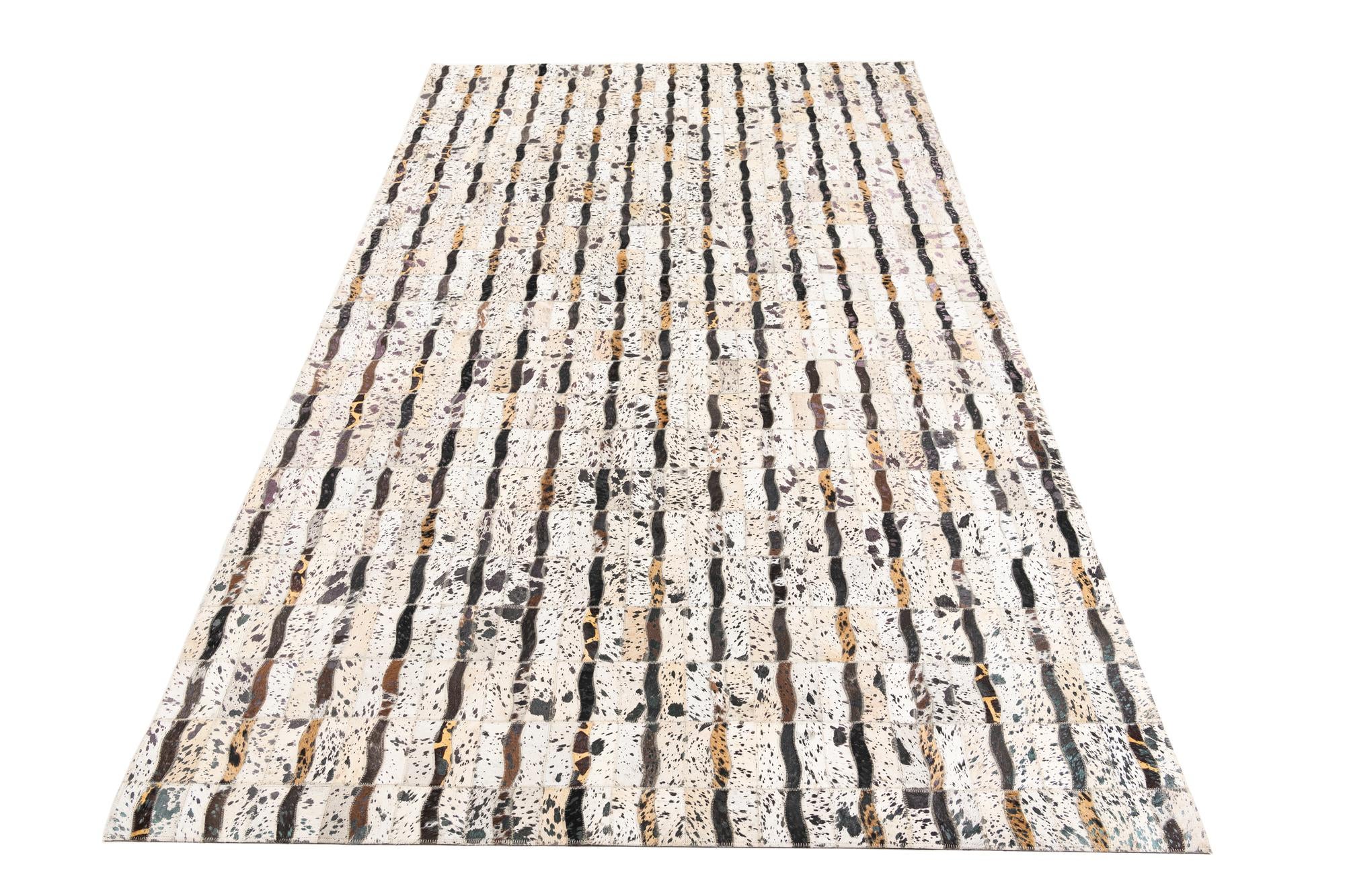 5' x 8' Cowhide Leather Rug