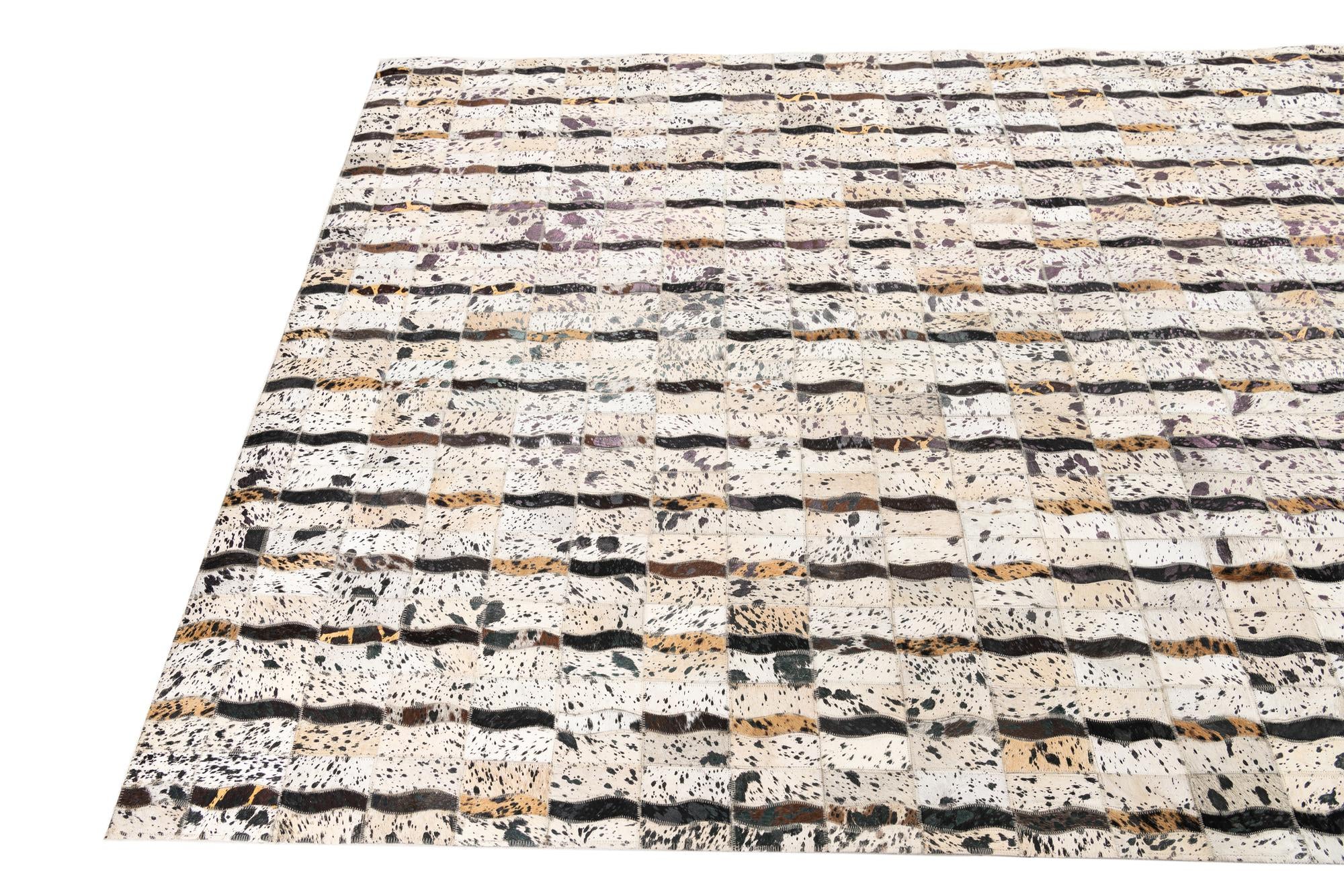 5' x 8' Cowhide Leather Rug