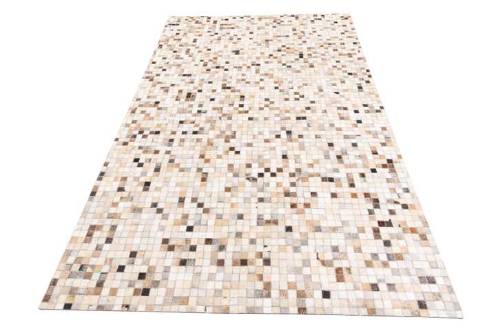 5' 2 x 8' 3 Cowhide Leather Rug