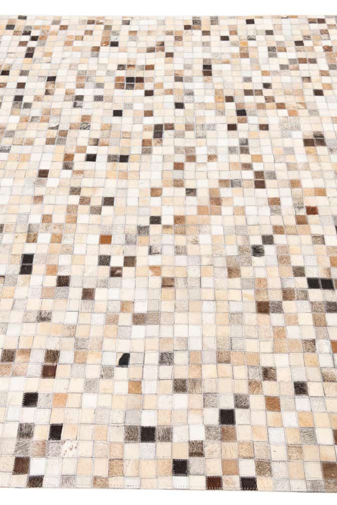 5' 2 x 8' 3 Cowhide Leather Rug