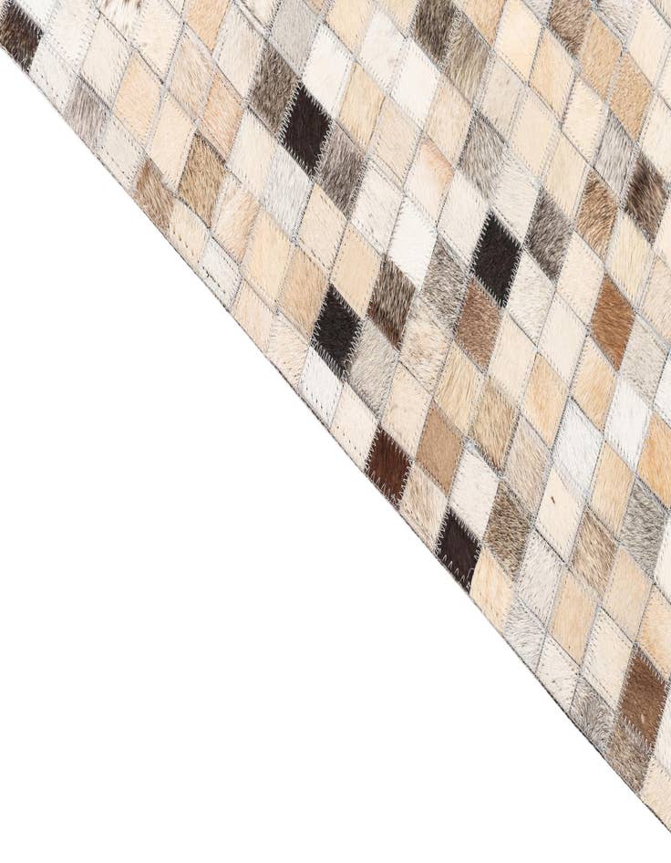 Detail image of 5' 2 x 8' 3 Cowhide Leather Rug
