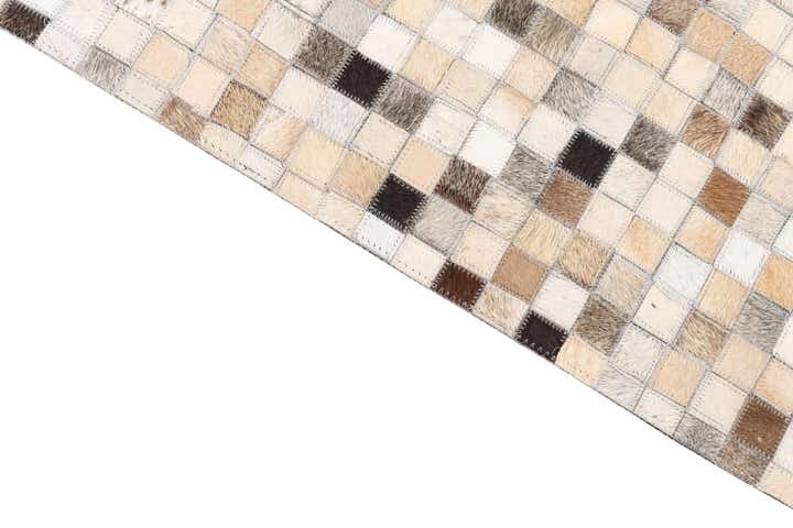 5' 2 x 8' 3 Cowhide Leather Rug