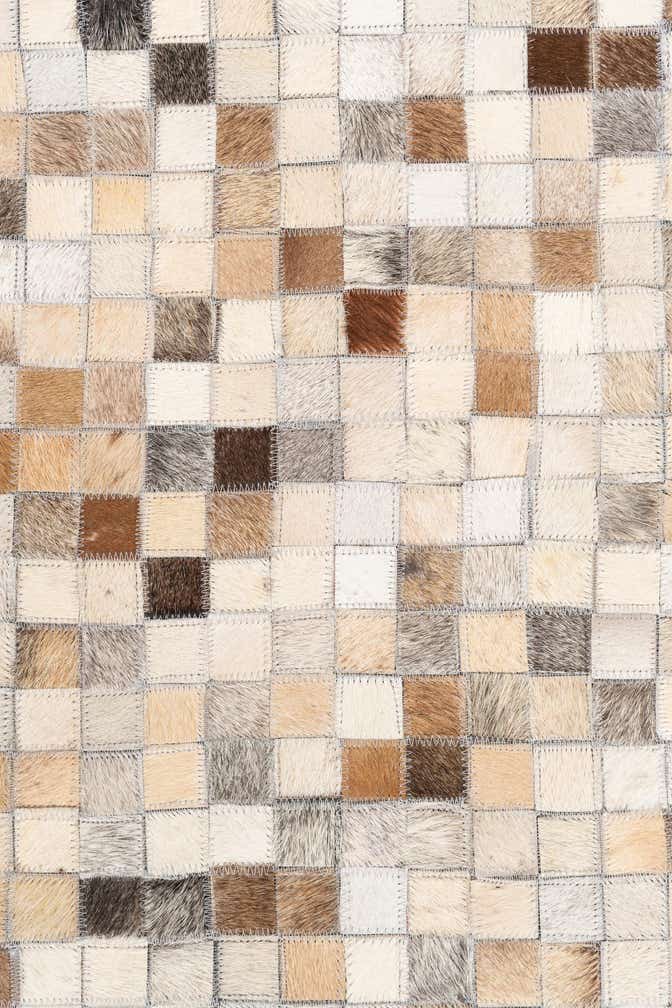 5' 2 x 8' 3 Cowhide Leather Rug