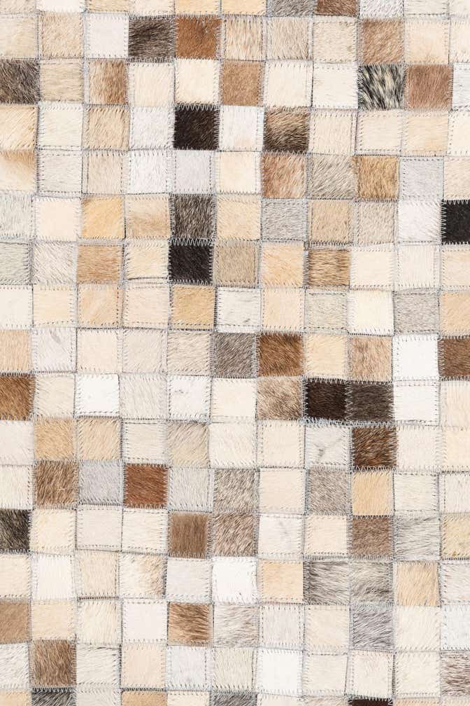 5' 2 x 8' 3 Cowhide Leather Rug