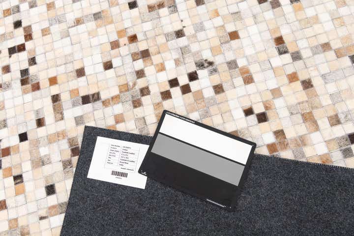 5' 2 x 8' 3 Cowhide Leather Rug