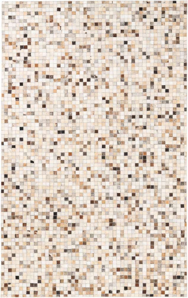 5' 2 x 8' 3 Cowhide Leather Rug