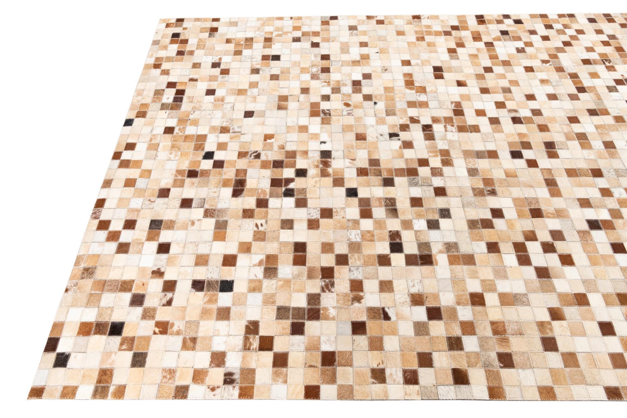 5' x 7' 10 Cowhide Leather Rug