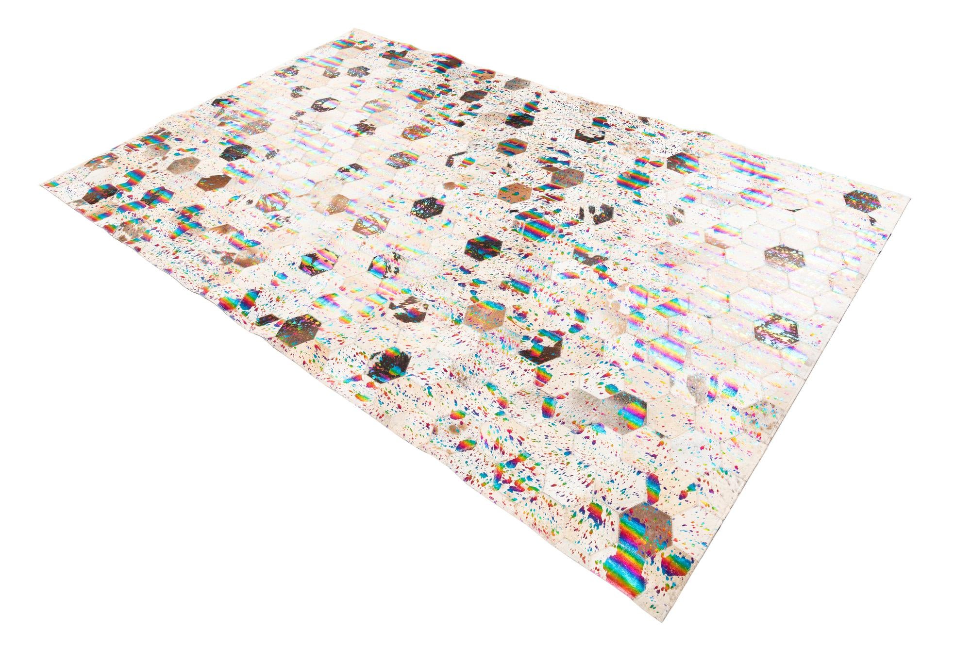 5' x 7' 10 Cowhide Leather Rug