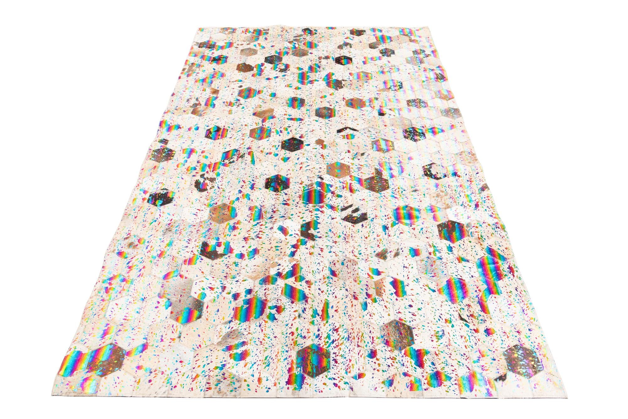 5' x 7' 10 Cowhide Leather Rug