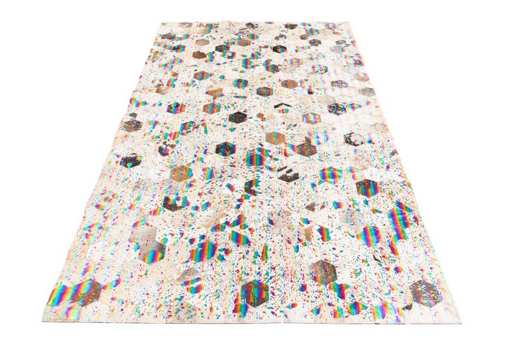 Detail image of 5' x 7' 10 Cowhide Leather Rug