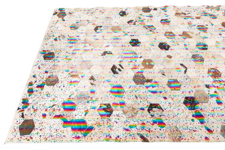 5' x 7' 10 Cowhide Leather Rug