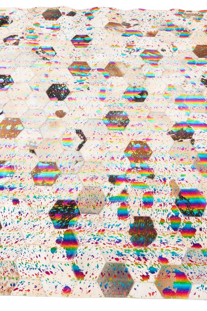 5' x 7' 10 Cowhide Leather Rug