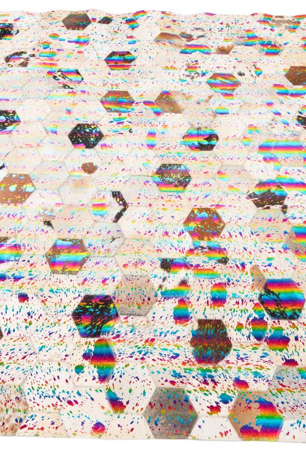 Detail image of 5' x 7' 10 Cowhide Leather Rug