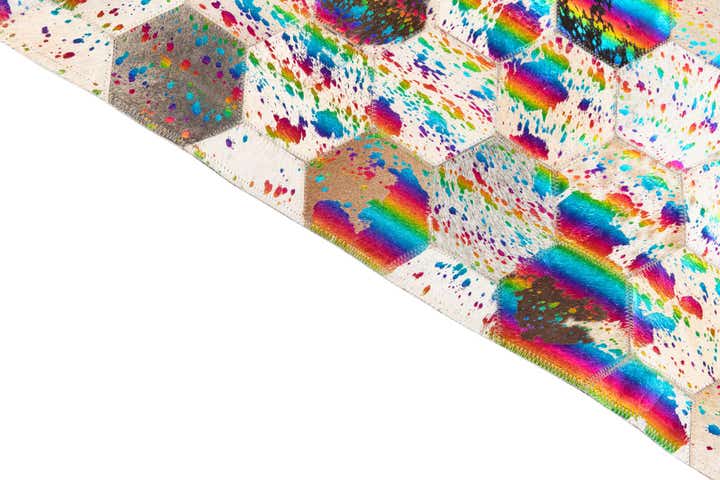 5' x 7' 10 Cowhide Leather Rug