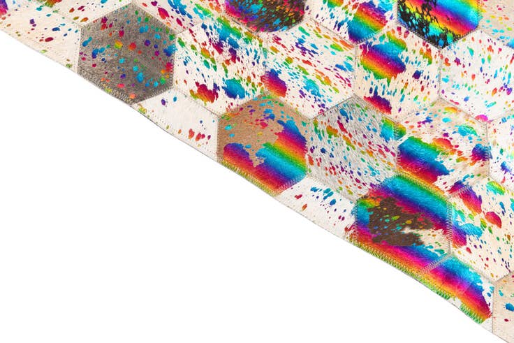 Detail image of 5' x 7' 10 Cowhide Leather Rug