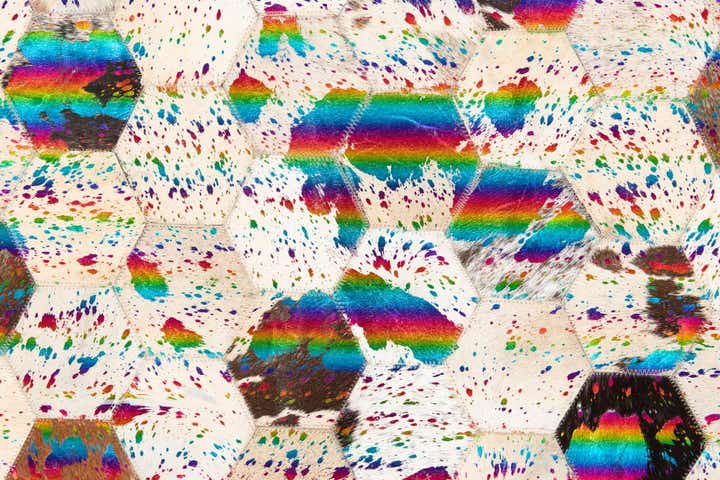 5' x 7' 10 Cowhide Leather Rug