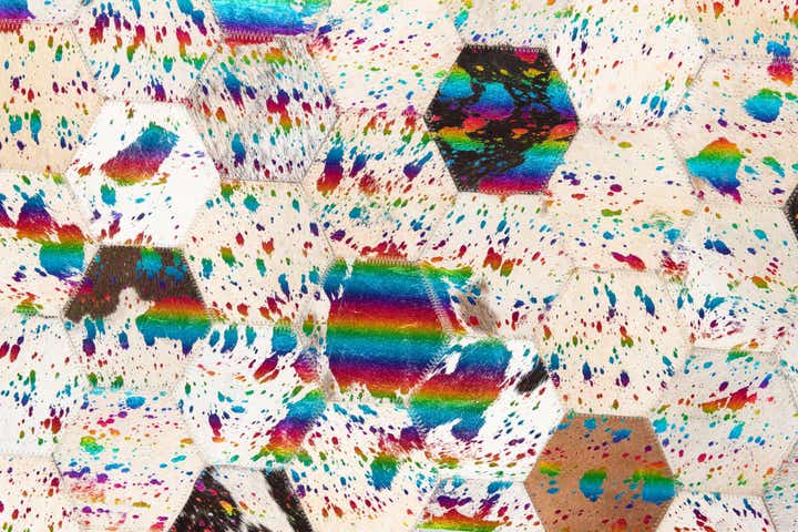 5' x 7' 10 Cowhide Leather Rug