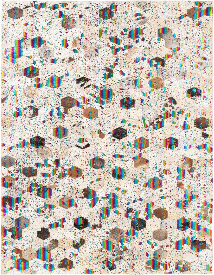 Detail image of 5' x 7' 10 Cowhide Leather Rug