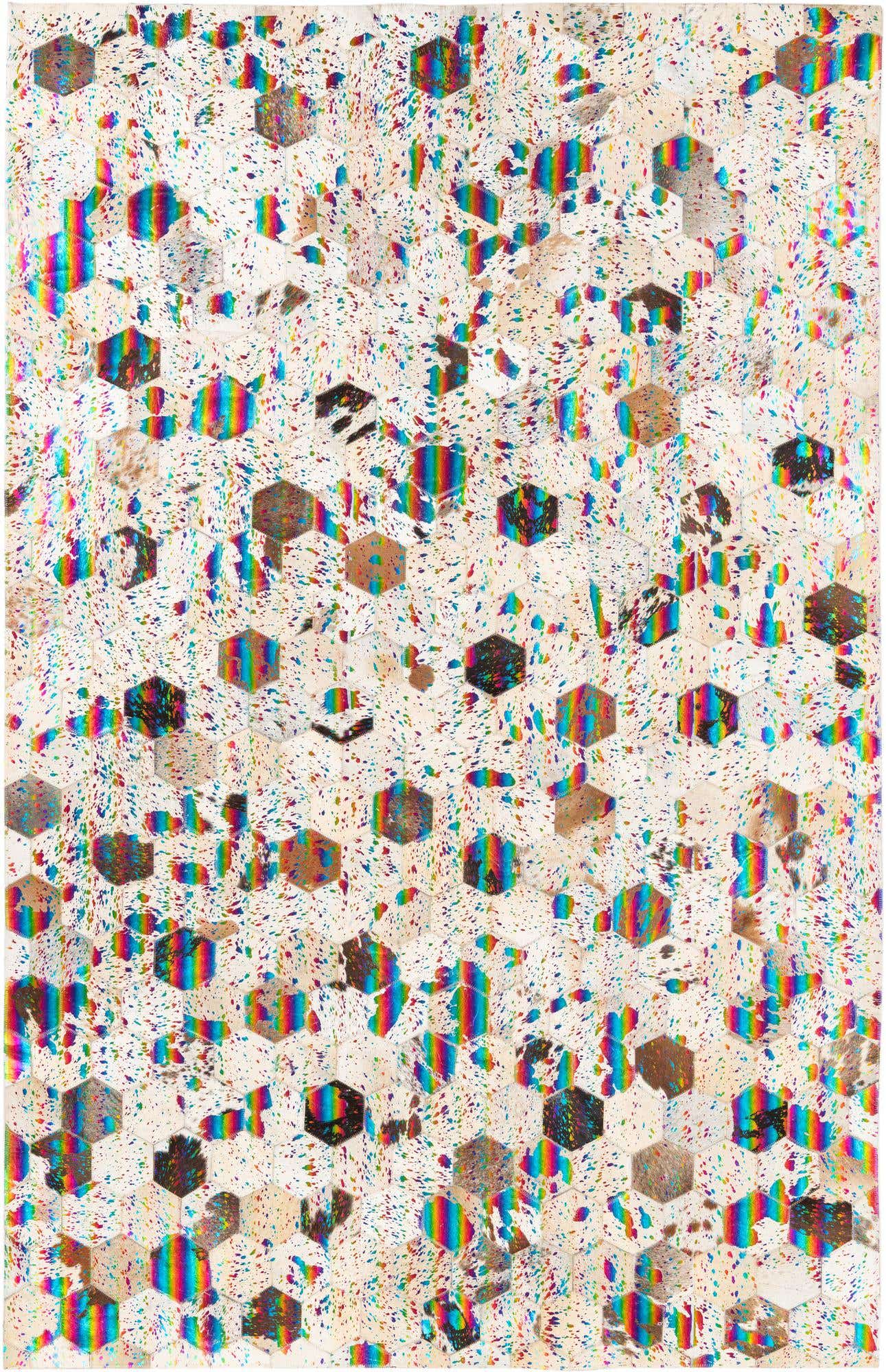 5' x 7' 10 Cowhide Leather Rug