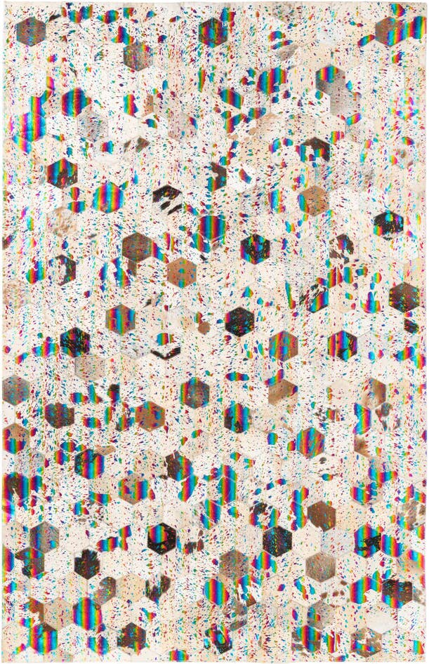 Detail image of 5' x 7' 10 Cowhide Leather Rug