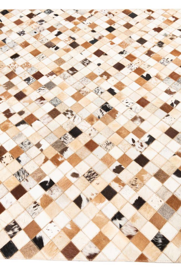 Detail image of 5' x 7' 10 Cowhide Leather Rug