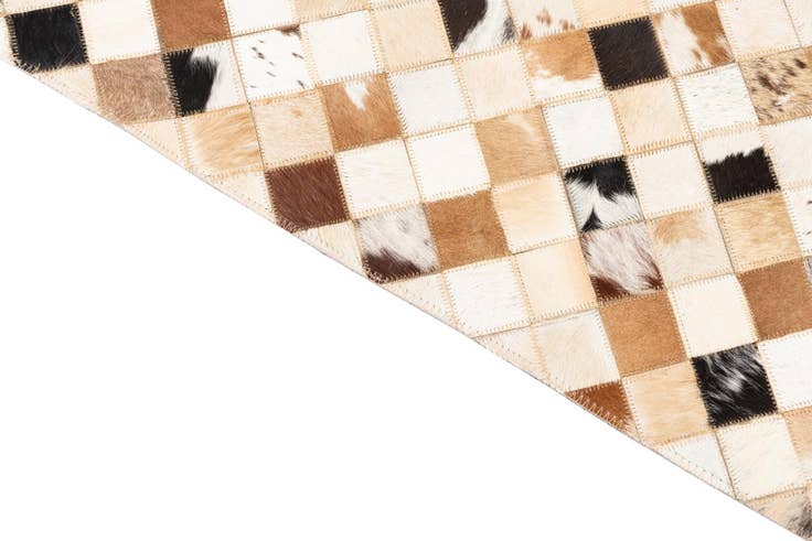 Detail image of 5' x 7' 10 Cowhide Leather Rug