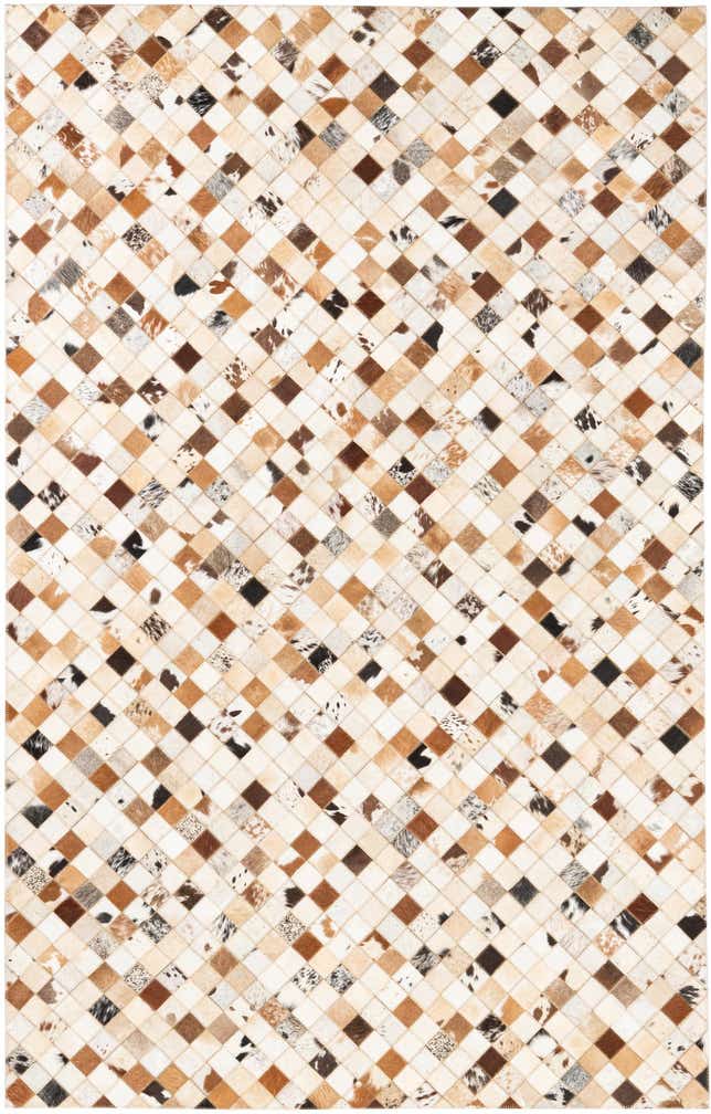 5' x 7' 10 Cowhide Leather Rug