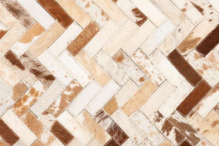 5' x 8' 1 Cowhide Leather Rug