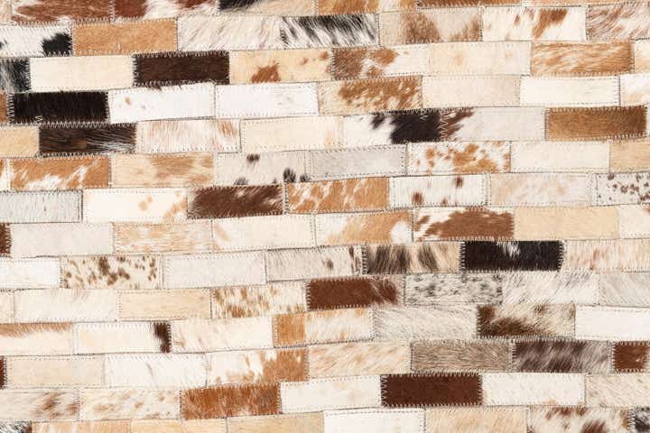 5' 2 x 8' Cowhide Leather Rug