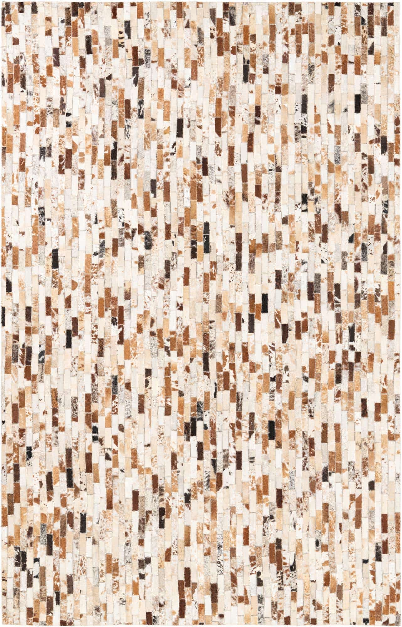 5' 2 x 8' Cowhide Leather Rug